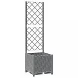 világosszürke PP rácsos kerti ültetőláda 40 x 40 x 136 cm