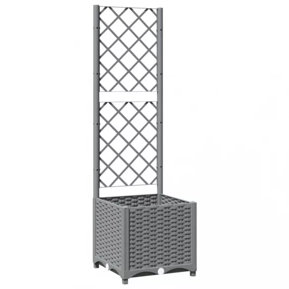 világosszürke PP rácsos kerti ültetőláda 40 x 40 x 136 cm