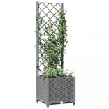 világosszürke PP rácsos kerti ültetőláda 40 x 40 x 136 cm