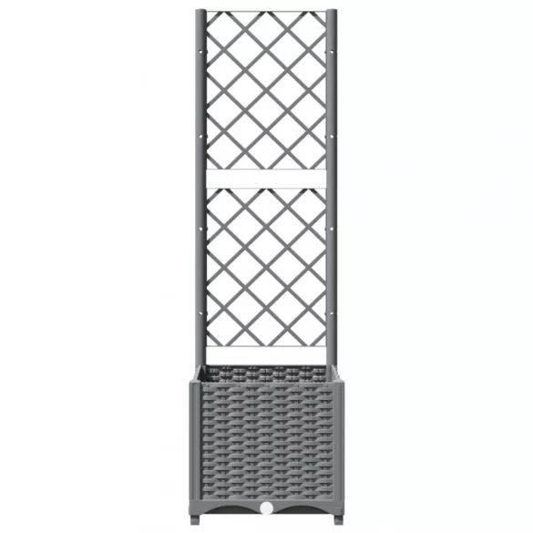 világosszürke PP rácsos kerti ültetőláda 40 x 40 x 136 cm