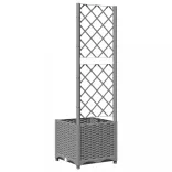 világosszürke PP rácsos kerti ültetőláda 40 x 40 x 136 cm