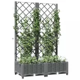 világosszürke PP rácsos kerti ültetőláda 80 x 40 x 121,5 cm