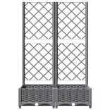 világosszürke PP rácsos kerti ültetőláda 80 x 40 x 121,5 cm