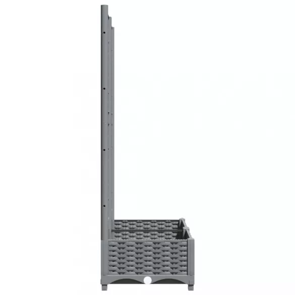 világosszürke PP rácsos kerti ültetőláda 80 x 40 x 121,5 cm
