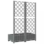 világosszürke PP rácsos kerti ültetőláda 80 x 40 x 121,5 cm