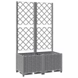 világosszürke PP rácsos kerti ültetőláda 80 x 40 x 136 cm