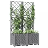 világosszürke PP rácsos kerti ültetőláda 80 x 40 x 136 cm