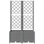 világosszürke PP rácsos kerti ültetőláda 80 x 40 x 136 cm