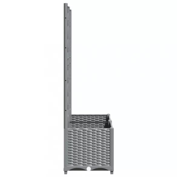 világosszürke PP rácsos kerti ültetőláda 80 x 40 x 136 cm