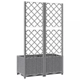 világosszürke PP rácsos kerti ültetőláda 80 x 40 x 136 cm