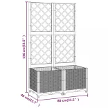 világosszürke PP rácsos kerti ültetőláda 80 x 40 x 136 cm