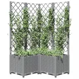 világosszürke PP rácsos kerti ültetőláda 80 x 80 x 136 cm