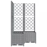 világosszürke PP rácsos kerti ültetőláda 80 x 80 x 136 cm