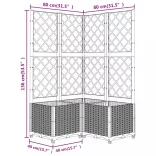 világosszürke PP rácsos kerti ültetőláda 80 x 80 x 136 cm