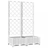 fehér polipropilén rácsos kerti ültetőláda 80 x 40 x 121,5 cm