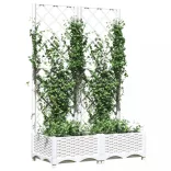 fehér polipropilén rácsos kerti ültetőláda 80 x 40 x 121,5 cm