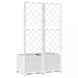 fehér PP rácsos kerti ültetőláda 80 x 40 x 136 cm