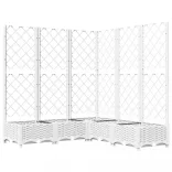 fehér polipropilén rácsos kerti ültetőláda 120 x 120 x 121,5 cm