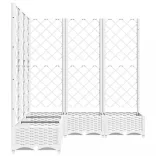 fehér polipropilén rácsos kerti ültetőláda 120 x 120 x 121,5 cm