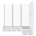 fehér polipropilén rácsos kerti ültetőláda 120 x 120 x 121,5 cm