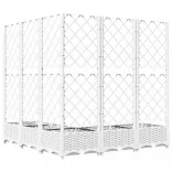 fehér polipropilén rácsos kerti ültetőláda 120 x 120 x 121,5 cm