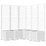 fehér polipropilén rácsos kerti ültetőláda 120 x 120 x 136 cm