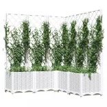 fehér polipropilén rácsos kerti ültetőláda 120 x 120 x 136 cm