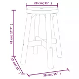 kerek barna tömör akácfa ülőke 38 x 38 x 45 cm
