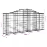 íves horganyzott vas gabion kosár 200x30x80/100 cm