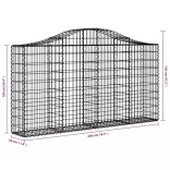 íves horganyzott vas gabion kosár 200x30x100/120 cm
