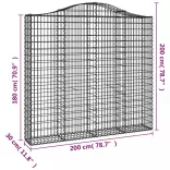íves horganyzott vas gabion kosár 200x30x180/200 cm