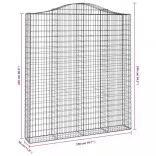 íves horganyzott vas gabion kosár 200x30x220/240 cm