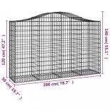 íves horganyzott vas gabion kosár 200x50x120/140 cm