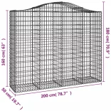 íves horganyzott vas gabion kosár 200x50x160/180 cm