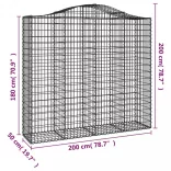 íves horganyzott vas gabion kosár 200x50x180/200 cm