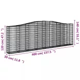 íves horganyzott vas gabion kosár 400x30x120/140 cm