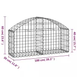 íves horganyzott vas gabion kosár 100x30x40/60 cm