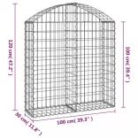 íves horganyzott vas gabion kosár 100x30x100/120 cm