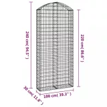 íves horganyzott vas gabion kosár 100x30x220/240 cm