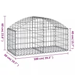 íves horganyzott vas gabion kosár 100x50x40/60 cm