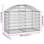 íves horganyzott vas gabion kosár 100x50x60/80 cm