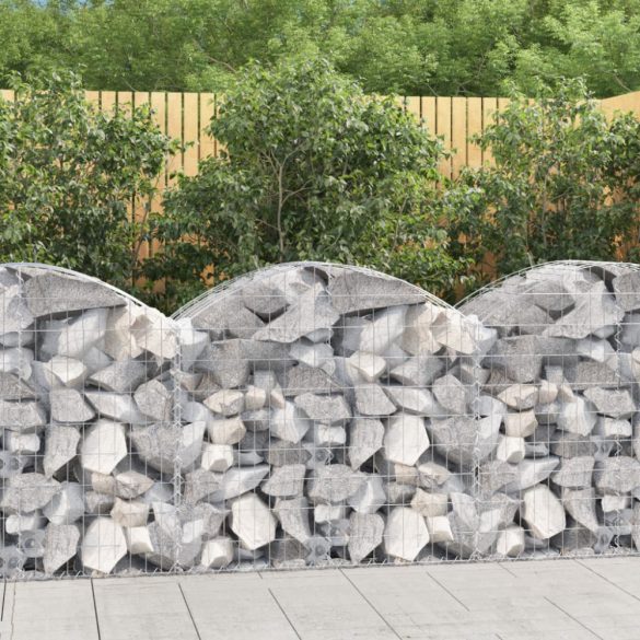 íves horganyzott vas gabion kosár 100x50x80/100 cm