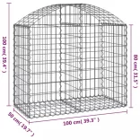 íves horganyzott vas gabion kosár 100x50x80/100 cm