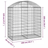 íves horganyzott vas gabion kosár 100x50x100/120 cm