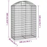 íves horganyzott vas gabion kosár 100x50x140/160 cm