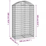 íves horganyzott vas gabion kosár 100x50x160/180 cm