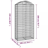 íves horganyzott vas gabion kosár 100x50x200/220 cm