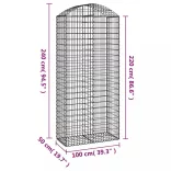íves horganyzott vas gabion kosár 100x50x220/240 cm