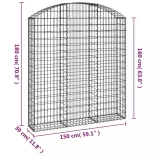 íves horganyzott vas gabion kosár 150x30x160/180 cm