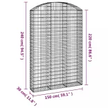 íves horganyzott vas gabion kosár 150x30x220/240 cm